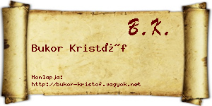 Bukor Kristóf névjegykártya