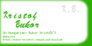 kristof bukor business card